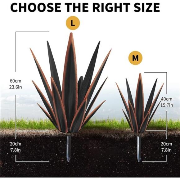 Large Tequila Rustic Sculpture, Rustic Metal Agave Plants for Outdoor Patio - Picture 2 of 7